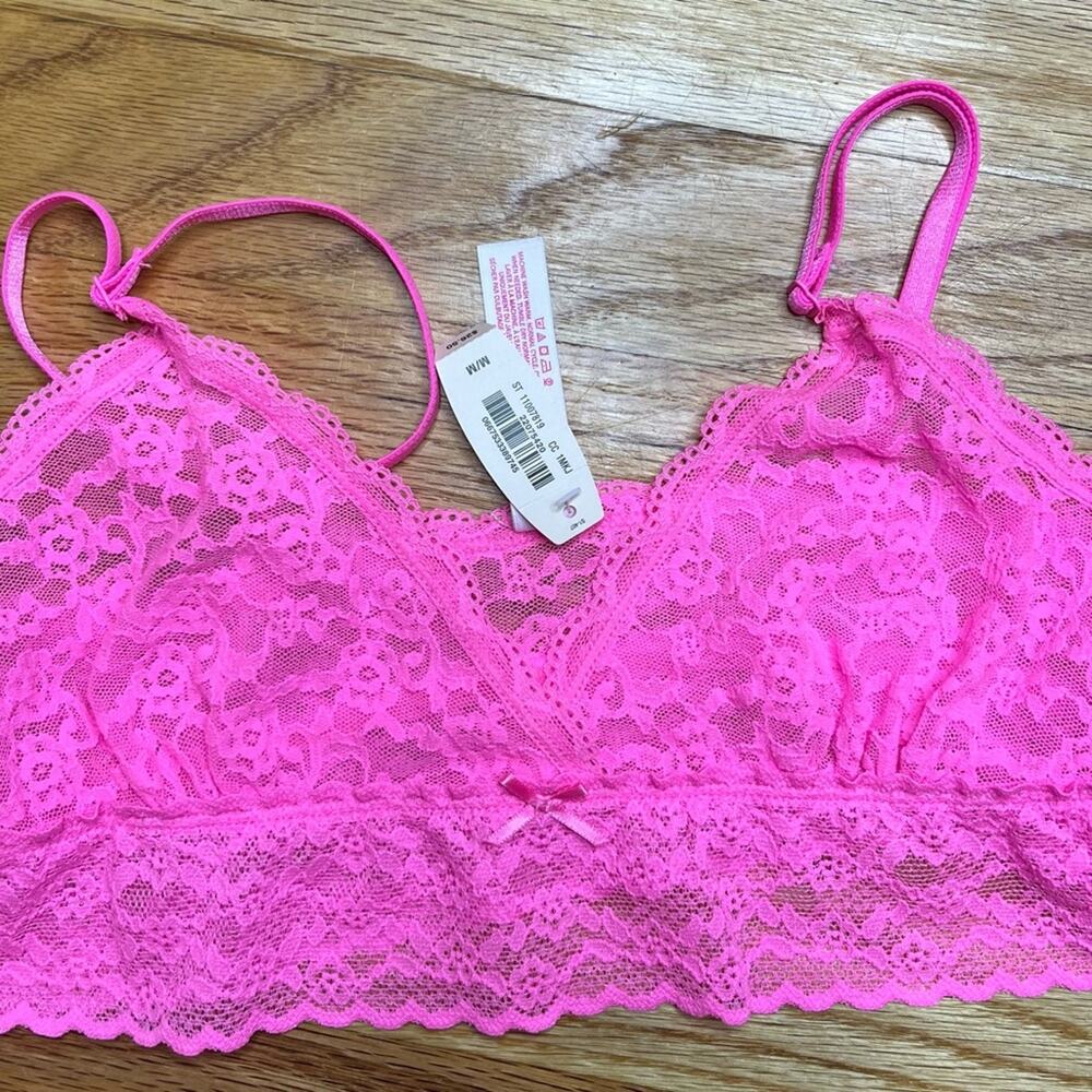 Victoria’s Secret hot pink lace bralette size medium